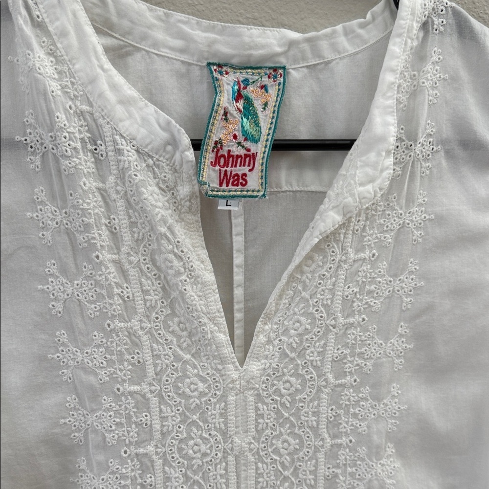 Spring Wedding Dress Johnny Was Embroidered Cotton Dress - Picture 3 of 6